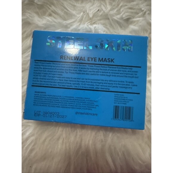 Steel Skin Power Retinol Renewal Eye Mask 6 Pairs Exp 01/2027 New Unopened Box - Picture 2 of 2